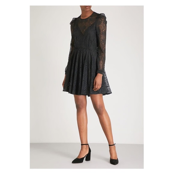 New! MAJE Rizone Black Lace Mini Dress - Picture 2 of 8